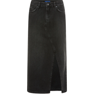 Jeansrock HUGO BLUE "Goja", Damen, Gr. L, schwarz 003, Denim/Jeans, Obermaterial: 99% Baumwolle, 1% Elasthan, unifarben, regular fit ca. Mitte Wade, Röcke Jeansrock, in Midi-Länge, mit asymmetrischem Schlitz
