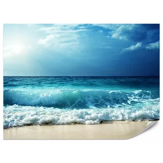 Muralo Fototapete Strand Meer Wellen Landschaft 3D 405x270cm , Papier , Wasser/Strand/Meer , Rechteckig , 405x270 cm ,