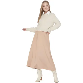 TRENDYOL Damen Trendyol Damen Maxirock A-linie A-linie Strickrock Rock, Braun, L EU