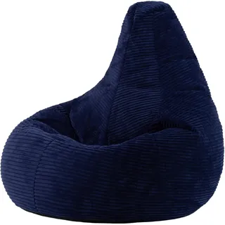 I.C.O.N. Icon Dalton Sitzsack Cord, Marineblau, Gaming Sitzsack Erwachsene mit Füllung, Bean Bag, Cord Sessel, Lounge Sessel, Lounge Stuhl, Schlafzimmer, Wohnzimmer, Wohnzimmer Möbel