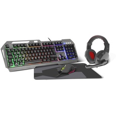 Bild von Lunera 4in1 Illuminated Gaming Set, schwarz, USB, DE (SL-670305-BK)