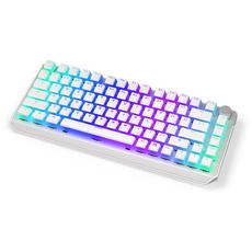 ENDORFY Thock 75% Wireless Red Onyx White Pudding, Stylish white Design, Kailh Box Red linear switches, wireless keyboard 2.4 GHz and Bluetooth, 75% size mechanical keyboard, QWERTY layout | EY5A118