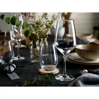 vivo - Villeroy & Boch Group – Voice Basic Glas Weißweinglas Set 4tlg. 79 mm, 125 ml – Kristallglas – Art.-Nr. 1953008120 – EAN 4003686263338 – Vorteilset 4 Stück – inkl. 4 Edelstahl-Trinkhalme