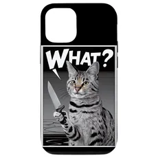 Hülle für iPhone 15 Halloween Katze Messer Design Witzige Tier Katzen