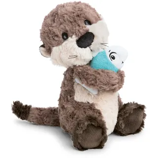 NICI Kuscheltier Otter Oda mit Fisch 25cm - grau - Stofftier aus weichem Plüsch, niedliches Plüschtier zum Kuscheln und Spielen, für Kinder & Erwachsene, tolle Geschenkidee - 62648