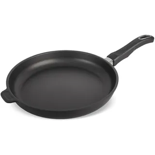 Original Gundel GUSS-BRATPFANNE INDUKTION flach, Ø 28 cm, Höhe 4,5 cm, BIOTAN-Oberfläche, PFOA-frei, Akku-Therm Boden - abnehmbarer Designer-Stiel