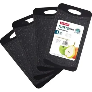 Antibakterielles Schneidebrett-Set – 4 rutschfeste Frühstücksbretter aus Kunststoff mit Saftrille – spülmaschinenfest