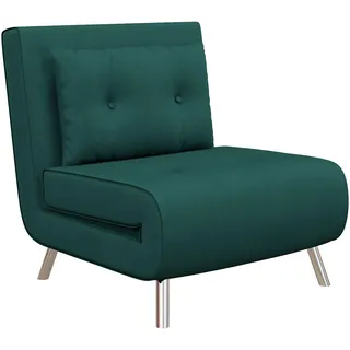 Homcom Schlafsessel mit Bettfunktion Samt 88 x 83 x 77 cm Grün