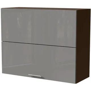 Feldmann-Wohnen Küchenhängeschrank Essen W8B/90-Av Grau Hochglanz / Lava Matt 90 / 32,5 / 72cm , Grau, Dunkelgrau , Holz , 1 Fächer , Rechteckig , 90x72x32.5 cm , Küchen, Küchenmöbel, Küchenschränke, Küchenoberschränke