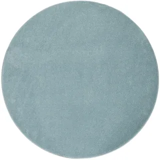 Paco Home Kurzflorteppich 200/200 cm Porto 890 , Türkis , Textil , Rund , 200x200 cm , strapazierfähig, für Fußbodenheizung geeignet , Teppiche und Böden, Teppiche