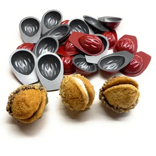 culimi Mini Backform Nuss - Walnussförmchen Nussbäcker Tarteform Gefüllte Nüsse Oreschki - 20 Stück 4 cm Tartelette Förmchen mit Antihaft-Beschichtung