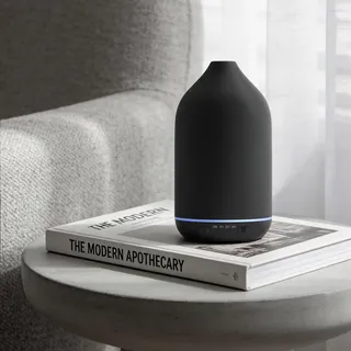 SALKING Aroma Diffuser Keramik Diffusor für Ätherische Öle - Duftöl Raumdiffusor Ultraschall BPA-Frei mit Einstellbarem Nebelmodus, Automatisch Power-Off für Zuhause Büro Yoga 200ML Schwarz