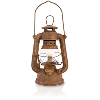 Blümelhuber LED rostige Gartenleuchte zum Stellen oder Hängen - Windlicht Glas Laterne mit Stab - Rost Deko für Garten