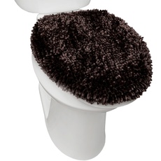 SoHome Spa Step Luxus Plüsch Chenille Shag Maschinenwaschbar Ultra Soft Standard Toilettendeckel Bezug 47 x 49,8 cm Braun