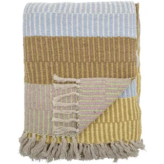 Bloomingville Isnel Plaid 130 x 160 cm Gelb/Blau/Braun