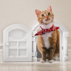 InTrans Katzenklappentür, kein Lärm, Katzentür, Katzenlochtür für Katzen bis zu 9 kg, geeignet für Jede Tür, einfache Selbstmontage(weiß)