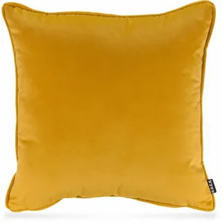 Dekokissen H.O.C.K. "Nobile Samt", gold (goldfarben, unifarben), B:50cm L:50cm, Polyester, Dekokissen_Sitzkissen_Kissenhüllen, Dekokissen, Kissenhülle mit Füllung, 1 Stück
