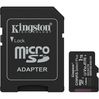 Kingston Canvas Select Plus Gen3 MicroSD/SD - 150MB/s - 1TB 3.Gen inkl. Adapter