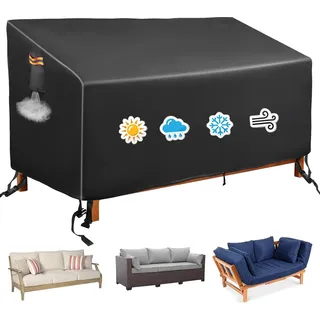 Gartenbankhülle 3-Sitzer - wasserdicht - schwarz - 200 x 96 x 89 cm