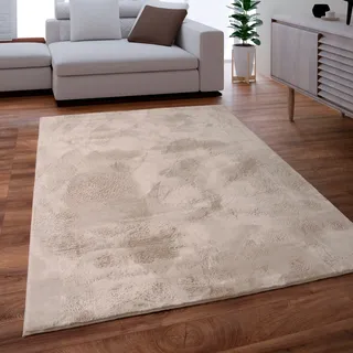 Paco Home Fellteppich »Kunstfell Soft 380« rechteckig 14 mm Höhe Langflor, Kuschelteppich - besonders weich, Uni-Farben, beige
