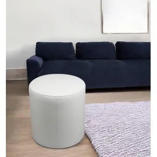 Talamo Italia - Pouf Abate, Mehrzwecksessel, Sitzsack, Hockerhocker, Made in Italy, 40x40 h42 cm, Weiß