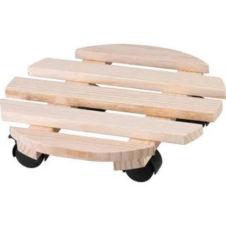 Untersetzer Strend Pro, 30x7 cm, für Blumentopf, auf Rädern, verschiebbar, Ständer, max. 50 kg, Holz, rund