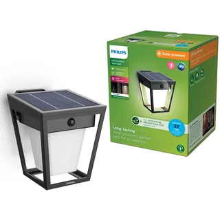 Philips Solar-Wandleuchte Kunststoff 14,2 cm inkl. Sensor schwarz