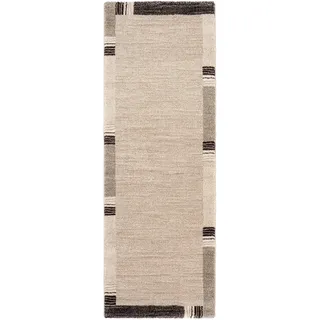 Teppich OCI DIE TEPPICHMARKE "CASTLE FLORA, auch als Läufer und in rund" Gr. 11, beige (beige, braun), B:80cm H:20mm L:200cm, Polypropylen (PP), Teppiche, Teppich, dichter Frisé Kurzflor, farbiger Bordüre, Wohnzimmer, Schlafzimmer
