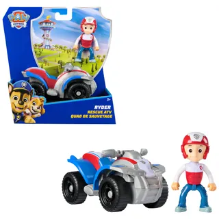 Spin Master PAW PATROL - Ryder-Figur mit Quad-Rettungsfahrzeug, stabiles Basis-Fahrzeug, authentisches Spielzeug zur Serie für Kinder ab 3 Jahren
