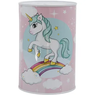 Stor Kinderspardose aus Metall - Einhorn