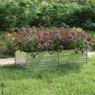 vidaXL Garten-Hochbeet 160 x 80 x 45 cm Silber