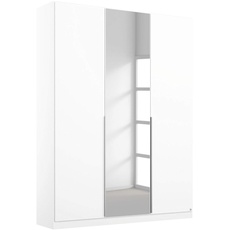 Bild Möbel Alabama Schrank Kleiderschrank Drehtürenschrank Weiß mit Spiegel 3-türig inklusive Zubehörpaket Basic 2 Kleiderstangen, 2 Einlegeböden BxHxT 136x210x54 cm