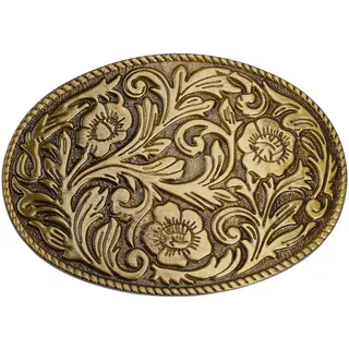 GORGECRAFT Antike Gravierte Gürtelschnalle Mit Blumenmuster Im Western Vintage Stil Oval Im Böhmischen Stil Aus Metalllegierung Mit Floralem Muster Ideal Dekorative Schnalle
