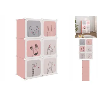 vidaXL Kinderschrank Modular mit 6 Würfeln Rosa PP