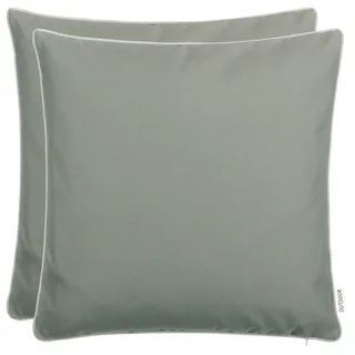 Brandsseller 2er Set Outdoor Kissen 45x45 cm – Wetterfeste Zierkissen mit Paspel – Wasserabweisende Gartenkissen & Dekokissen für draußen – Sofakissen für Balkon & Terrasse – Taupe