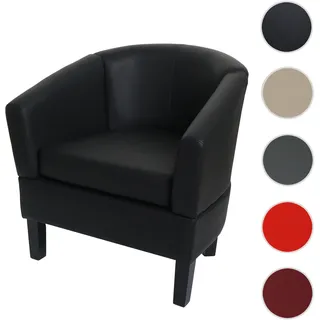Lounge-Sessel HWC-O17, Sessel Clubsessel Cocktailsessel, FSC®-zertifiziert Kunstleder ~ schwarz