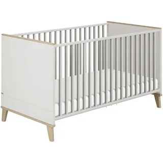 Paidi »FIENE 70x140cm in Grau, umbaubares Kinderbett mit Massivholz« Gitterbett 4-fach höhenverstellbar, entnehmbare Sprossen, Juniorbett,