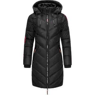 Wintermantel MARIKOO "Wintermantel Armasa", Damen, Gr. XS, schwarz, Obermaterial: 100% Polyester PES.  Obermaterial: Futter: 100% Polyester PES. 100% Polyester PES., Mäntel Wintermantel