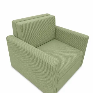Sessel BETO - Schlafsessel Klappsessel mit Schlaffunktion – Cord Oliven - Grün