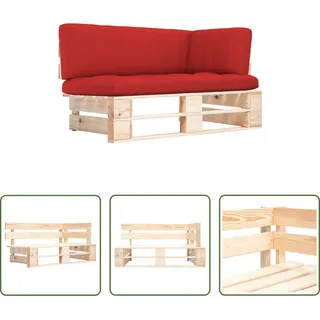 The Living Store Outdoor-Ecksofa Paletten Kiefernholz Imprägniert - Rot
