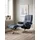 Relaxsessel Mayfair Leder 92 x 103 x 79 cm Blau mit Hocker