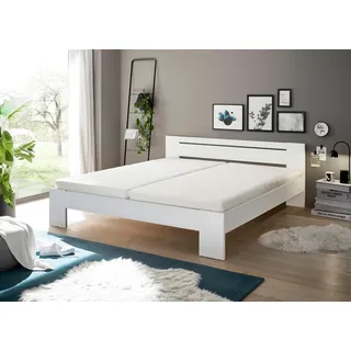 Stella Trading Futonbett 180 x 200 cm - Minimalistisches Doppelbett in Weiß - 185 x 71 x 204 cm (B/H/T)