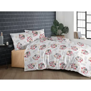 Weihnachtsbaumwolle aus Leinen 140x220, 70x90cm Stella - Weiß, Rot, Grau, Schwarz, Gold