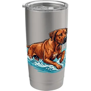 Rhodesian Ridgeback Schwimmen Hund Liebhaber Damen Herren Doppelwandiger Edelstahl-Thermobecher