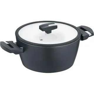 Kochtopf mit Glasdeckel 20 oder 24 cm, Aluminium, schwarz - Balance® Induction b.nature - Schwarz