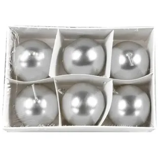 Nataluna Silberne Kugelkerze, 4 cm, 6 Stück, wie abgebildet