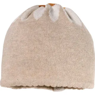 Strickmütze MAXIMO, Mädchen, Gr. 47, beige, Baumwolle, gemustert, Mützen Strickmütze, für Babys mit zauberhaftem Margariten-Design.