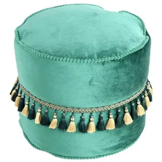 Kayoom Pouf , Grün, Goldfarben , Textil , Füllung: Styroporkugeln , 45x38x45 cm , Reißverschluss , Wohnzimmer, Sessel, Hocker & Hockerbänke, Poufs