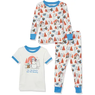 Amazon Essentials Disney | Marvel | Star Wars Jungen Pyjama-Nachtwäsche-Sets aus Baumwolle, eng anliegend, 3-teilig, Star Wars Mando Winter, 14-16