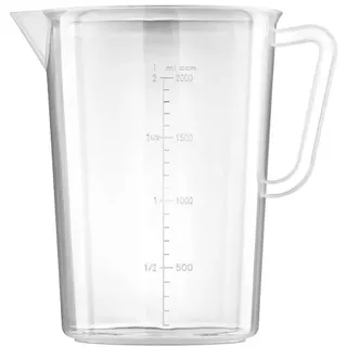 Forgast Polypropylen-Krug mit Messbecher, Leicht und bequem, Messung alle 100 ml, Fassungsvermögen 2 l, Höhe 20.8 cm, Durchmesser 15 cm, Measuring cups, Polypropylen Kanne mit Messbecher, Kitchenaid